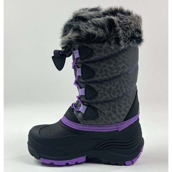 Kamik Snow Gyspy 3 Toddler Purple Gray Animal Print Waterproof Winter Snow Boots - Picture 2 of 11